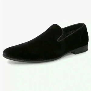 Steve Madden Slip on Velvet loafer Men’s Shoes Wedding Black 9.5 dress Laight
